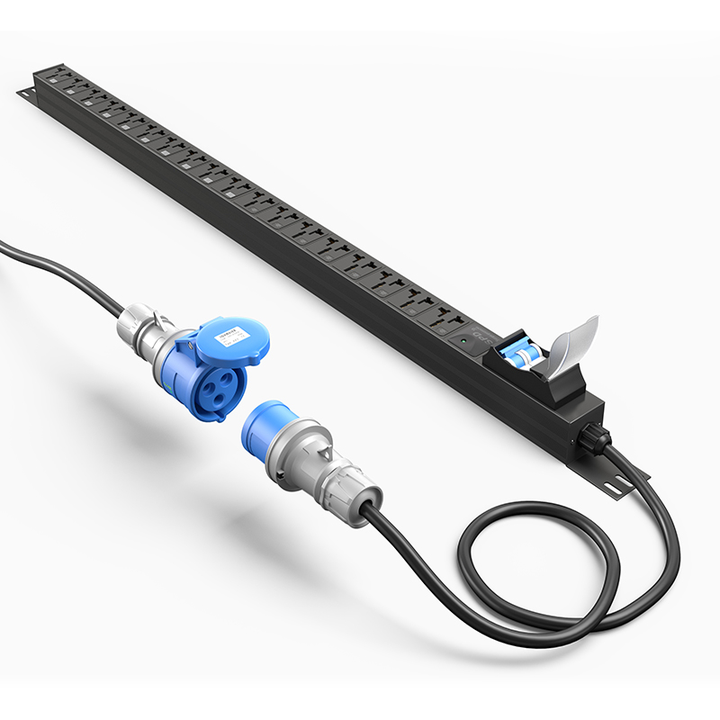 PDU/机柜插座32A-16位+双开关+防雷+工业头