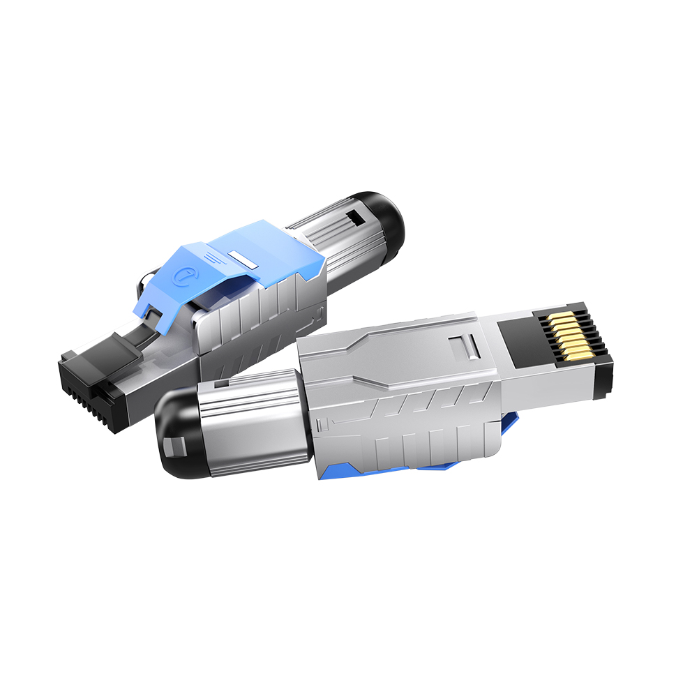 七类锌合金屏蔽免打水晶头